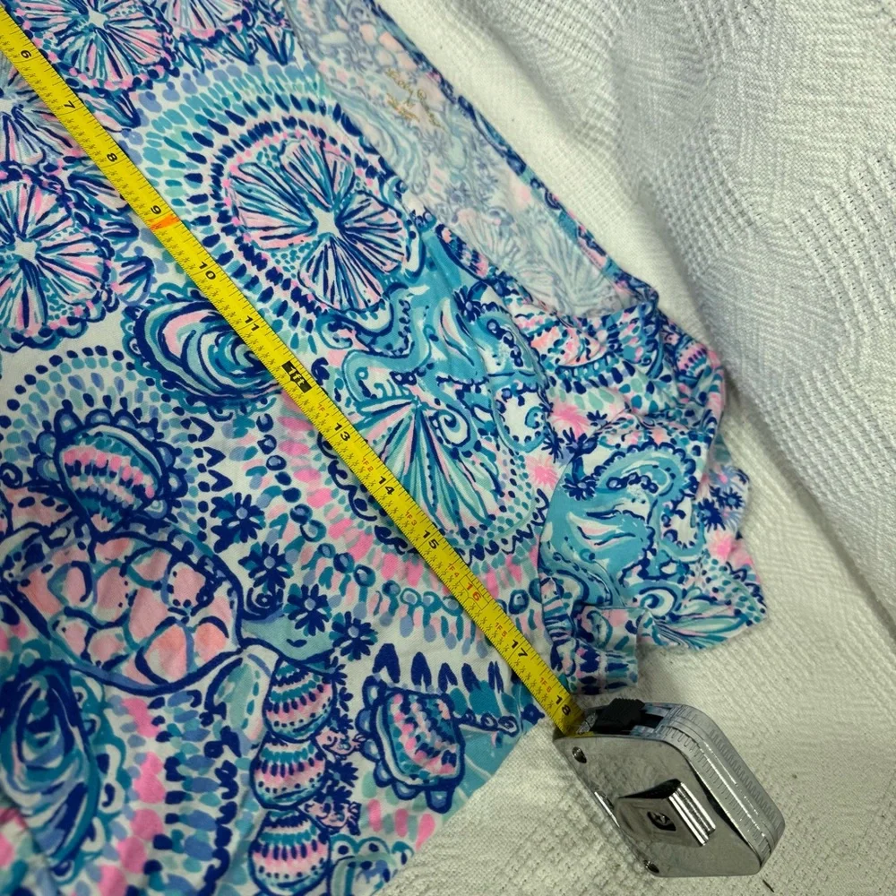 Lilly Pulitzer Girl's Mini Geanna Short Sleeve Swing Dress Blue Pink Size Medium